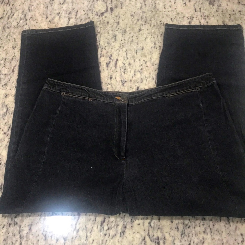 Capri jeans stretch size 14 black denim